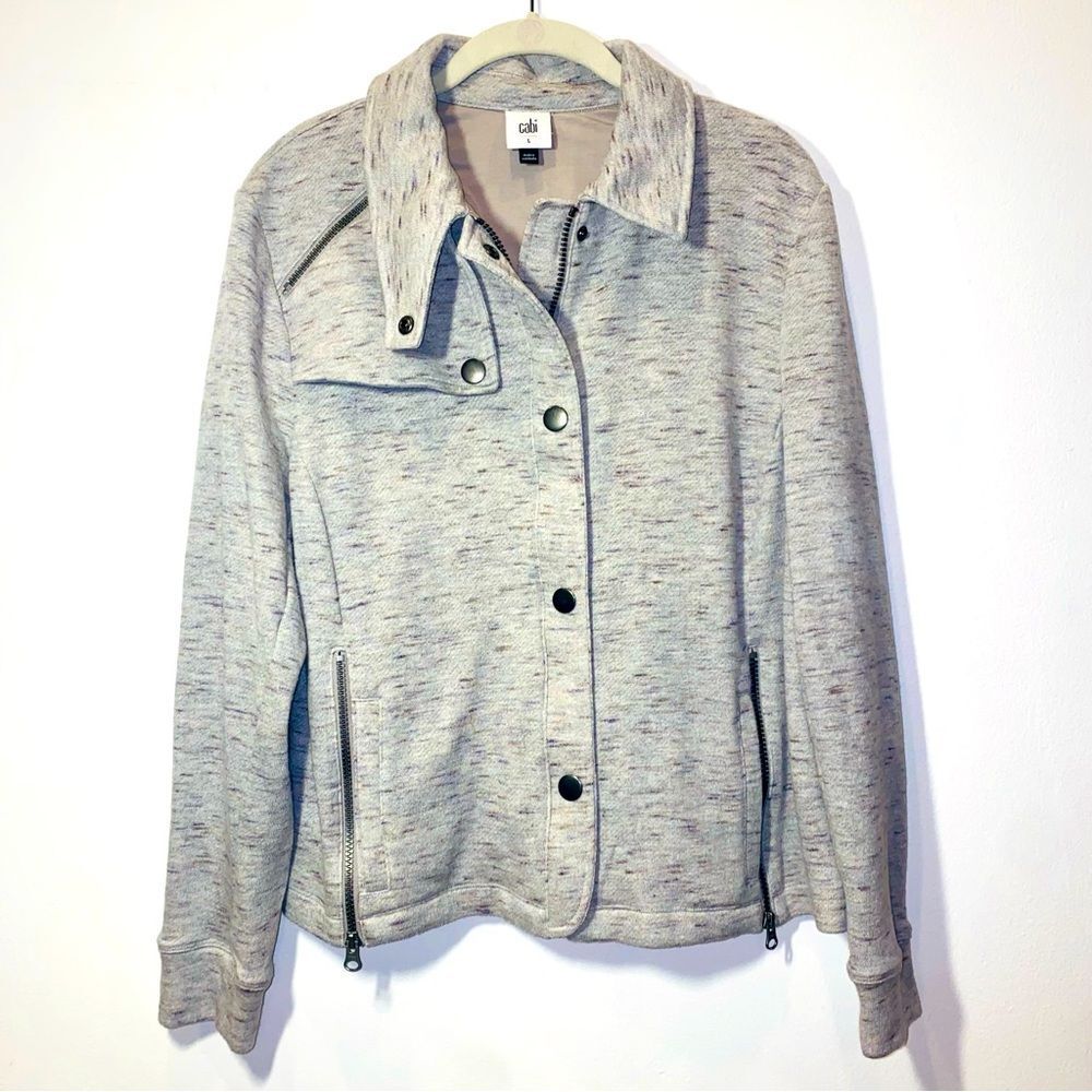 Cabi 6032 Rookie Jacket Spring 2022 Gray Speckeled Women’s Size Large